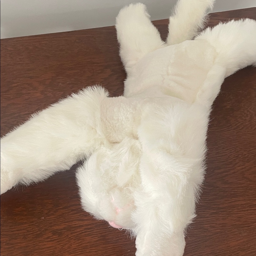 Plush White Cat laid out - Picture 3 of 3